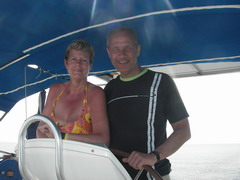 Hans en Annemarie aan boord
