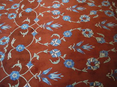Blauwe moskee met nieuw rood tapijt